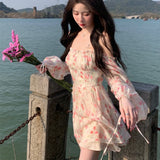 オフショル花柄ワンピース