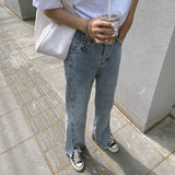 スリットハイウエストルーズデニム