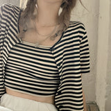 ボーダーカーディガン&キャミソール