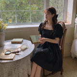 スクエアネックパフスリミニワンピース