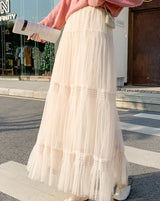 チュールティアードスカート