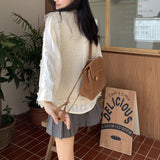 ツイードフリンジノースリジャケット/ジレ+ボウタイブラウス【単品販売】