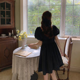 スクエアネックパフスリミニワンピース