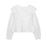 アシメフリルブラウス