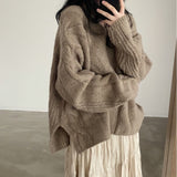 BIGシルエットケーブルニット