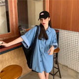 オーバーサイズデニムシャツワンピース