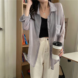 【8色展開】サンカットシースルーシャツ