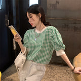 千鳥柄サマーニット