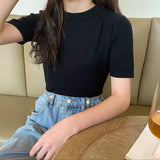 モックネックカラーTシャツ