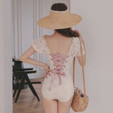 バックレースアップ水着