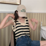 ボーダーニットタンクトップ