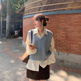 【7色展開】シンプルVネックベスト