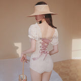 バックレースアップ水着