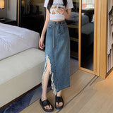 ダメージデニムスカート