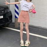 インナーパンツ付きカラーデニムスカート