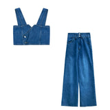 デニムベストビスチェ&ハイウエストブルーデニム