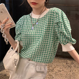 千鳥柄サマーニット