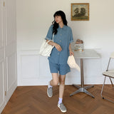 ハーフデニムシャツセットアップ