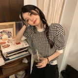 千鳥柄サマーニット