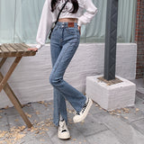 ハイウエストタグフレアデニム