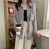 【8色展開】サンカットシースルーシャツ