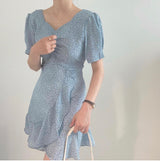 アシメフリルフラワーワンピース