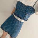 デニムビスチェ3点セットアップ