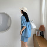 ハーフデニムシャツセットアップ