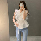 ウエストリボンシアーブラウス