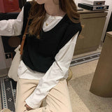 【7色展開】シンプルVネックベスト