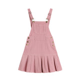 ピンクデニムオーバーオールスカート