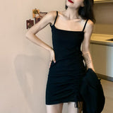 クロップドトップス+ギャザーワンピセットアップ