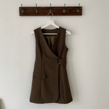 シンプルシャツ+Vネックワンピースセット