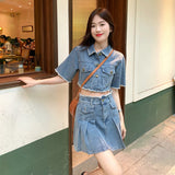 ショートジャケットデニムセットアップ