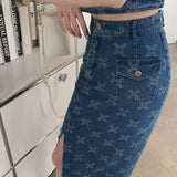 ジャガードデニムビスチェセット