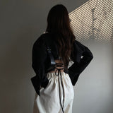 バックレースアップシャツ