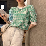 千鳥柄サマーニット