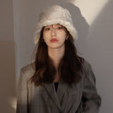 シングルタグフェイクファーバケットハット