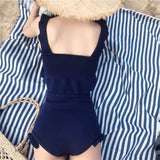 フリルニットタンキニ水着セットアップ