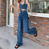 デニムベストビスチェ&ハイウエストブルーデニム