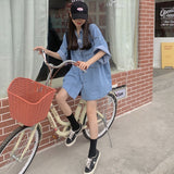 オーバーサイズデニムシャツワンピース