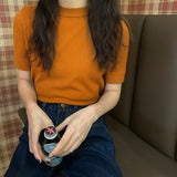 モックネックカラーTシャツ