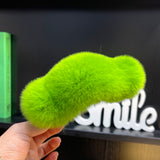 ふわふわリアルファーグリーンヘアクリップ