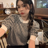 千鳥柄サマーニット