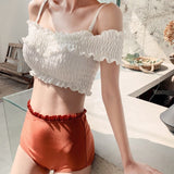 肩紐付オフショルダービキニ