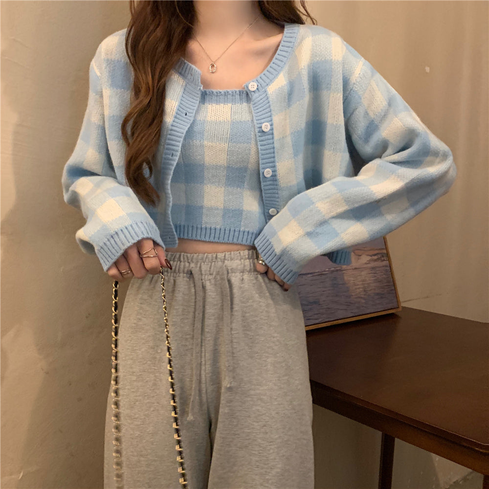 ギンガムチェックカーディガンセット – ByU