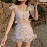 ハイウエストギャザースイムウェア