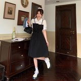 アシンメトリーデザインレイヤード風ワンピース