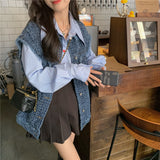 フリンジデニムベスト&シャツセット【単品販売】