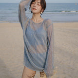 ラメトップス付き水着セット